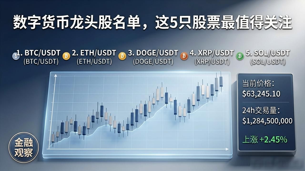 数字货币龙头股名单，这5只股票最值得关注