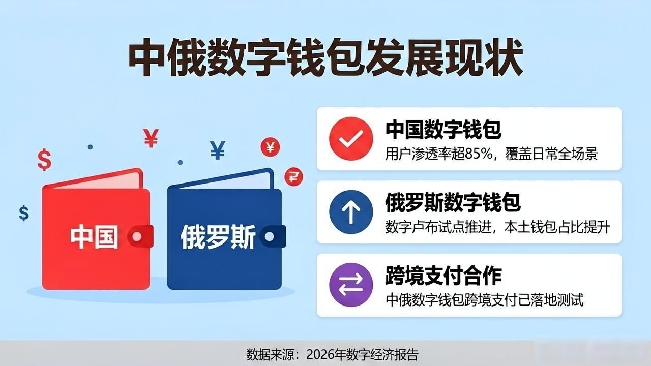 数字货币中俄对比图：两国数字钱包发展现状一览