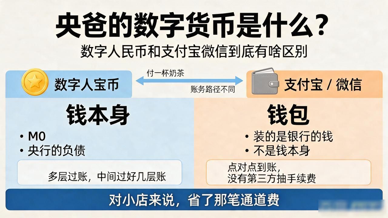 央爸的数字货币是什么？数字人民币和支付宝微信到底有啥区别