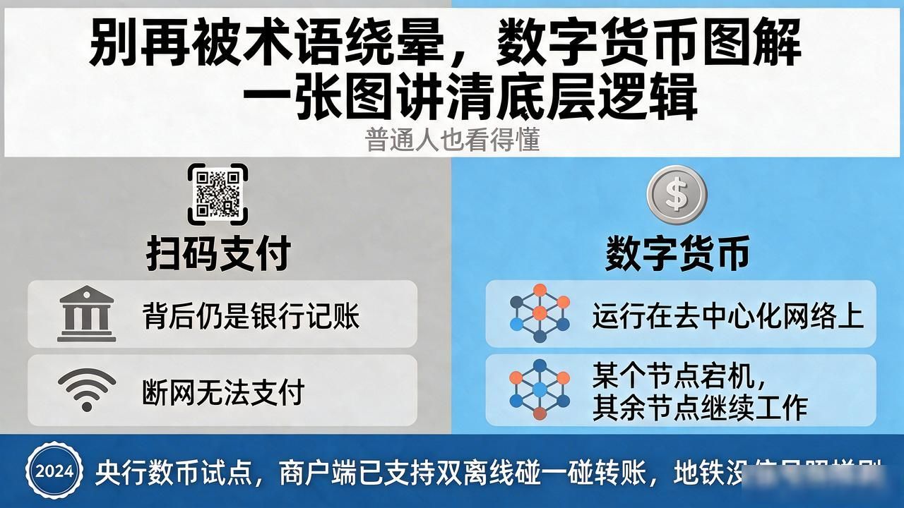 别再被术语绕晕，数字货币图解一张图讲清底层逻辑，普通人也看得懂