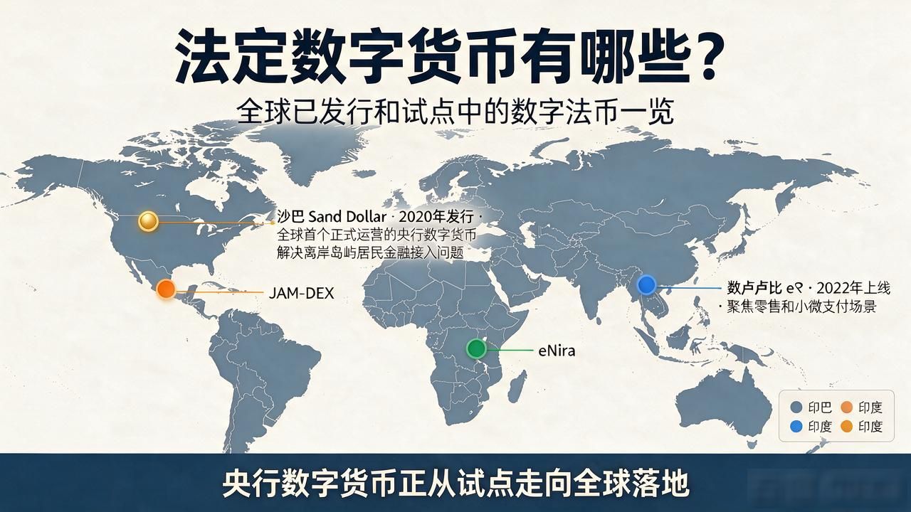 法定数字货币有哪些？目前全球已发行和试点中的数字法币一览