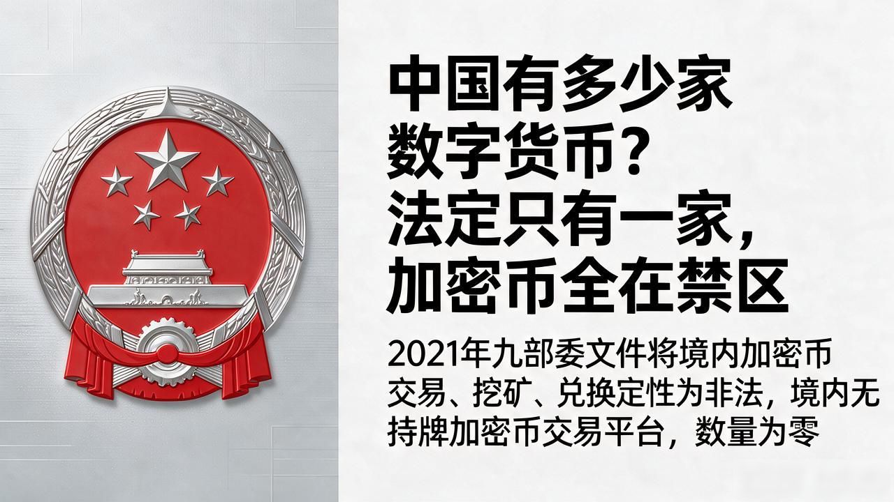 中国有多少家数字货币？法定只有一家，加密币全在禁区