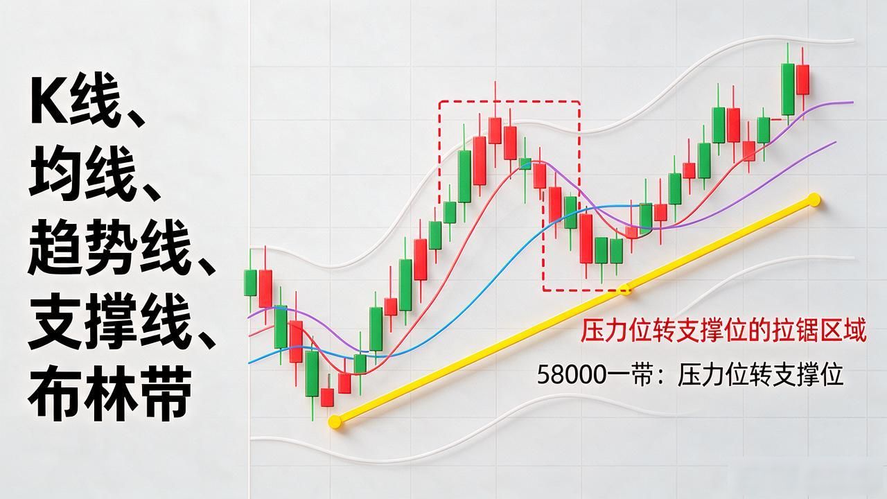 数字货币有几种线？K线、均线、趋势线、支撑线、布林带一次说清