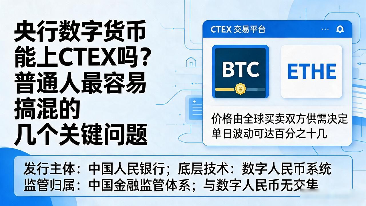 央行数字货币能上CTEX吗？普通人最容易搞混的几个关键问题